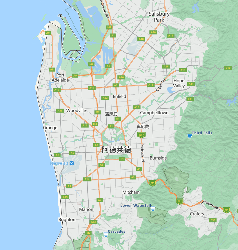 Map of Adelaide and surrounding South Australian regions served by THA